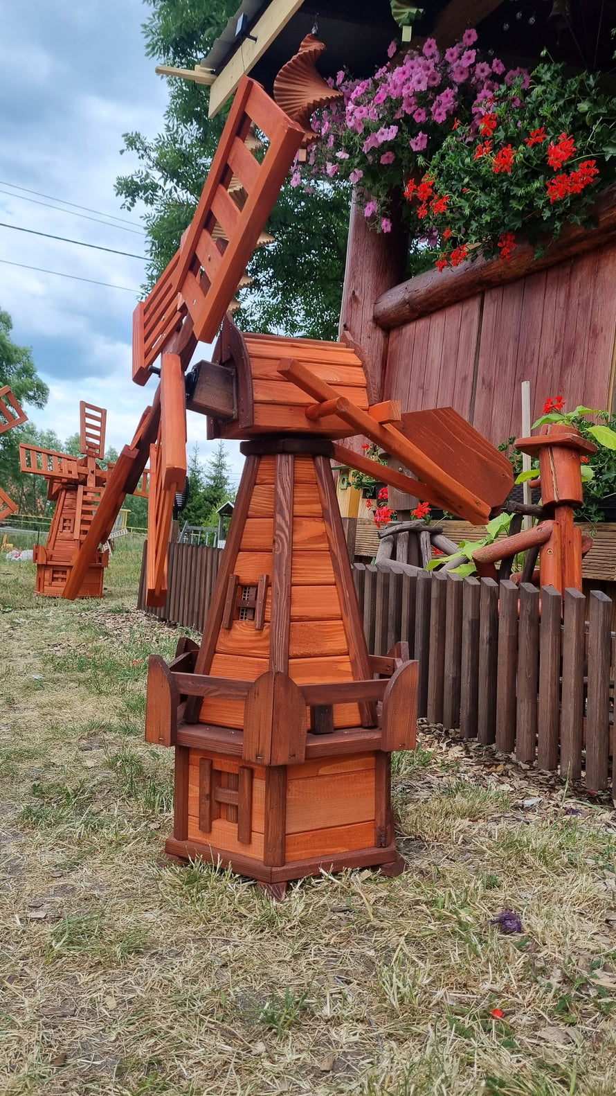 Handcrafted wooden windmills - rustic garden decor that adds charm and movement to your outdoor space from Pendle Windmills