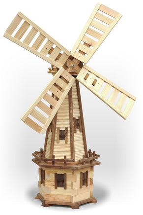 Collection of wooden garden windmills in various sizes and designs, enhancing outdoor spaces with rustic beauty and gentle motion.